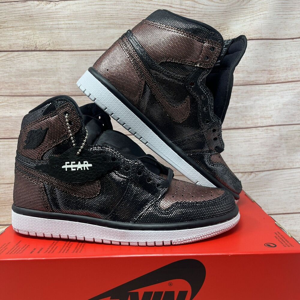 Air Jordan 1 HI OG Fearless Women's Black-Metallic Rose Gold CU6690-006 Size 5.5